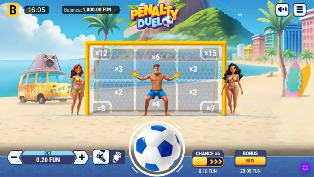 Penalty Duel with Júlio César crash game preview screen